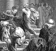 Compratori e venditori cacciati dal Tempio - Dore