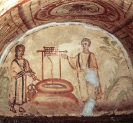 Donna al pozzo, Catacomba - Scala